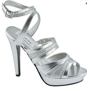 Silver platform heels